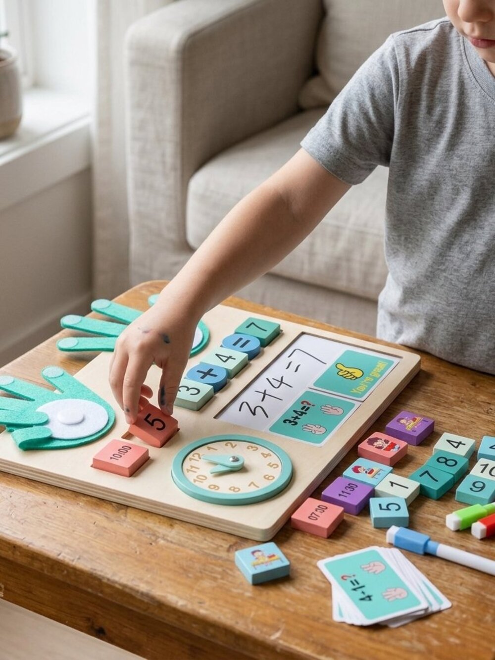 Kids Wooden Magnetic Maze Board, Bee Counting Puzzle Fine Motor Skills Toy